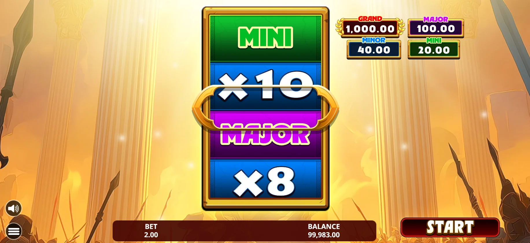 Law of Athena - pokretanje Treasure Bonus s kolom nagrada
